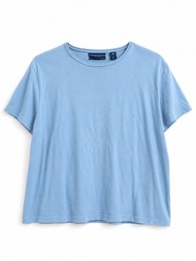 Karen Scott Sport Light Blue Cotton Short Sleeve Tee 1X